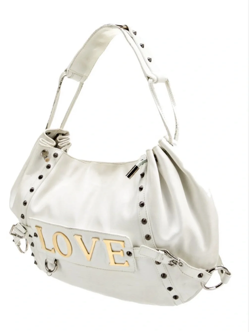 DOLCE & GABBANA Vintage Handbag Love Large Leather Iconic Hobo AUTHENTIC white - Picture 7 of 14